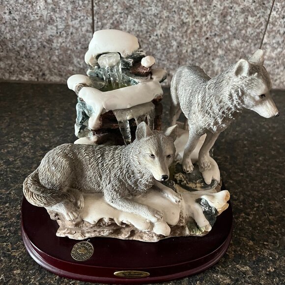The Canadian Wilderness Other - The Canadian Wilderness Vintage Wolf Couple by Waterfall